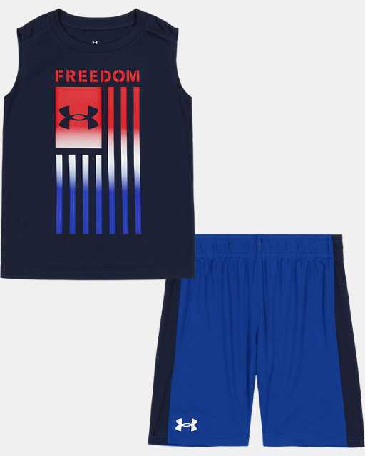 Toddler Boys' UA Freedom Flag Muscle T-Shirt Set